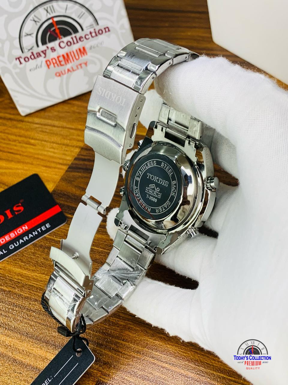 TOKDIS Dual Display Stainless Steel Men’s Analog Digital Sports Watch